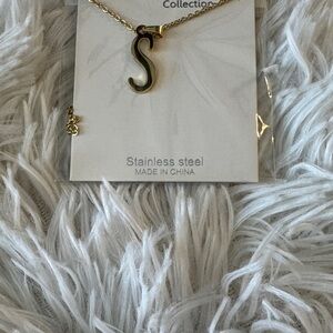 Gold Initial 'S' Necklace